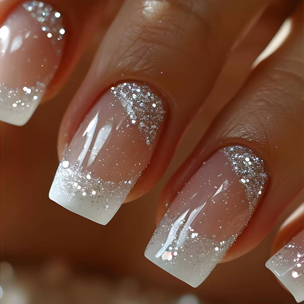 24 pièces/ensemble Faux ongles carrés moyens pour femmes et filles