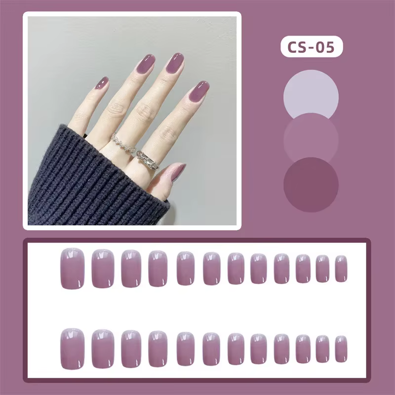 Faux ongles adhésifs français faits à la main pour fille aux épices