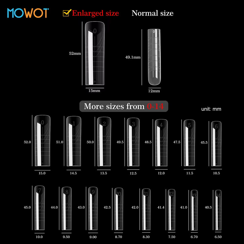 MOWOT nouveau carré double forme d'ongle Extension faux ongles conseils construction rapide Gel moules couverture