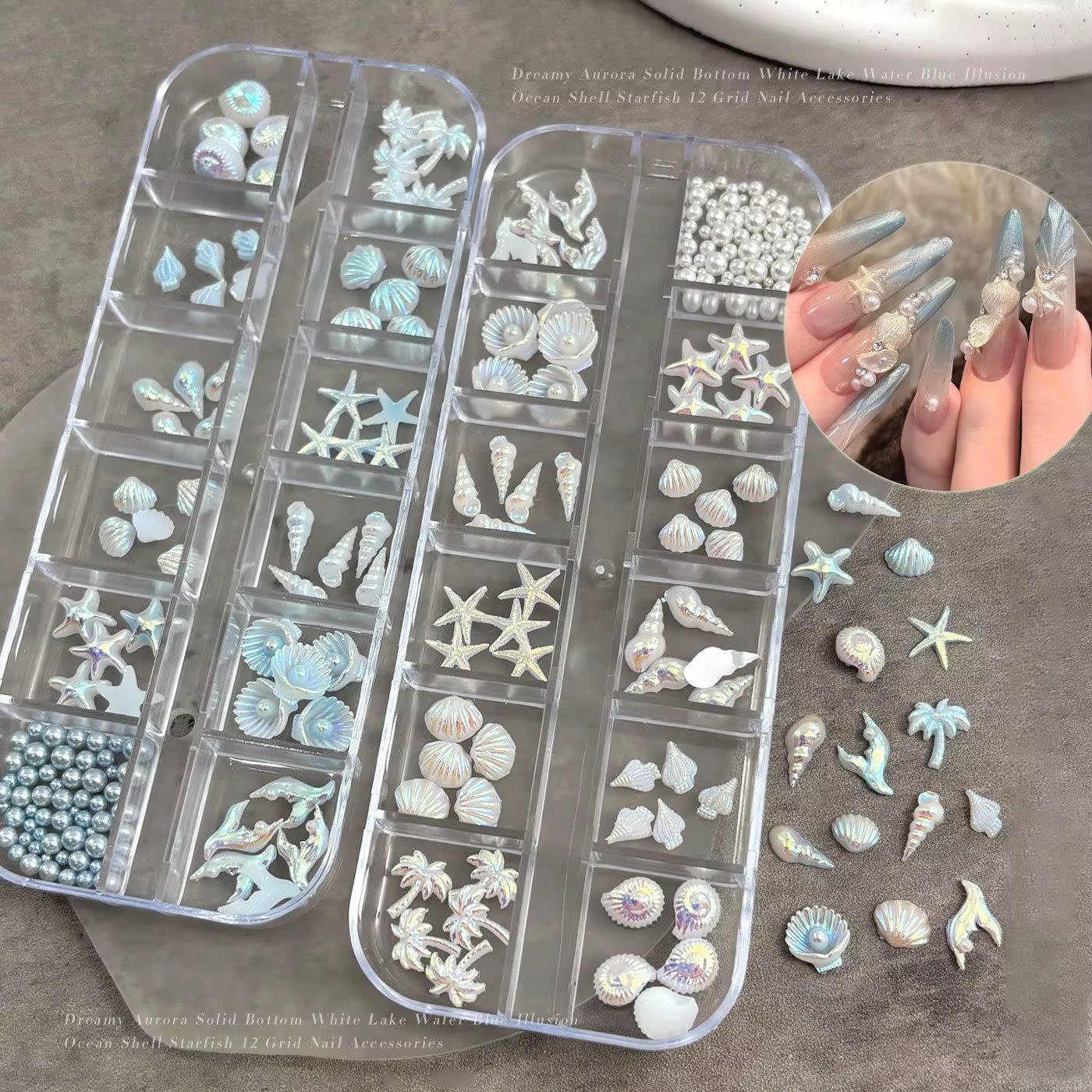 12 grilles de breloques 3D pour ongles