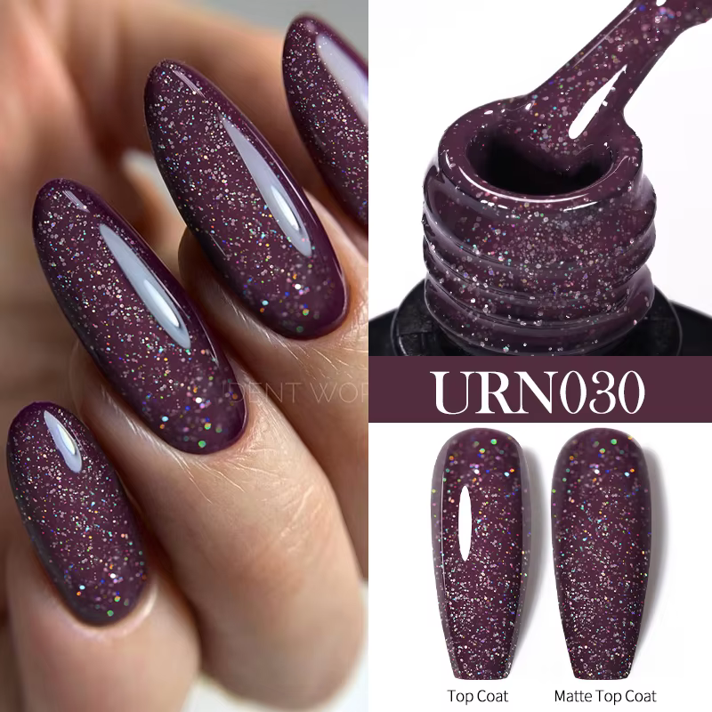 UR SUGAR 7/7.5ml Vernis à ongles gel couleur nude pailletée semi-permanent