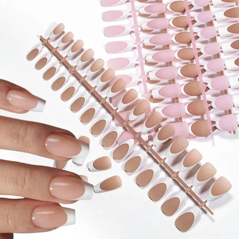 150/160 pièces de luxe français porter des ongles conseils ensemble nu rose Ballet longueur moyenne couleur Pure