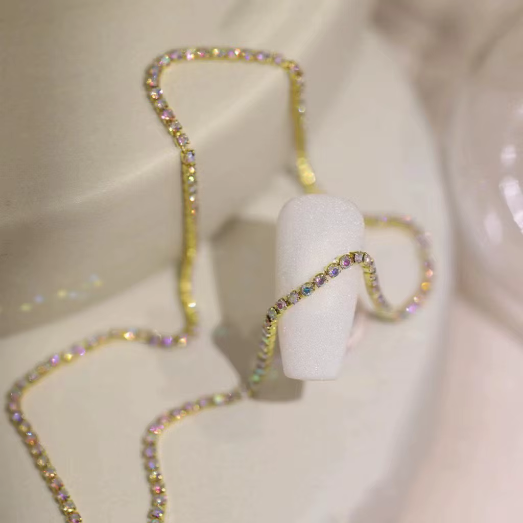 Chaîne de diamant colorée pour Nail Art
