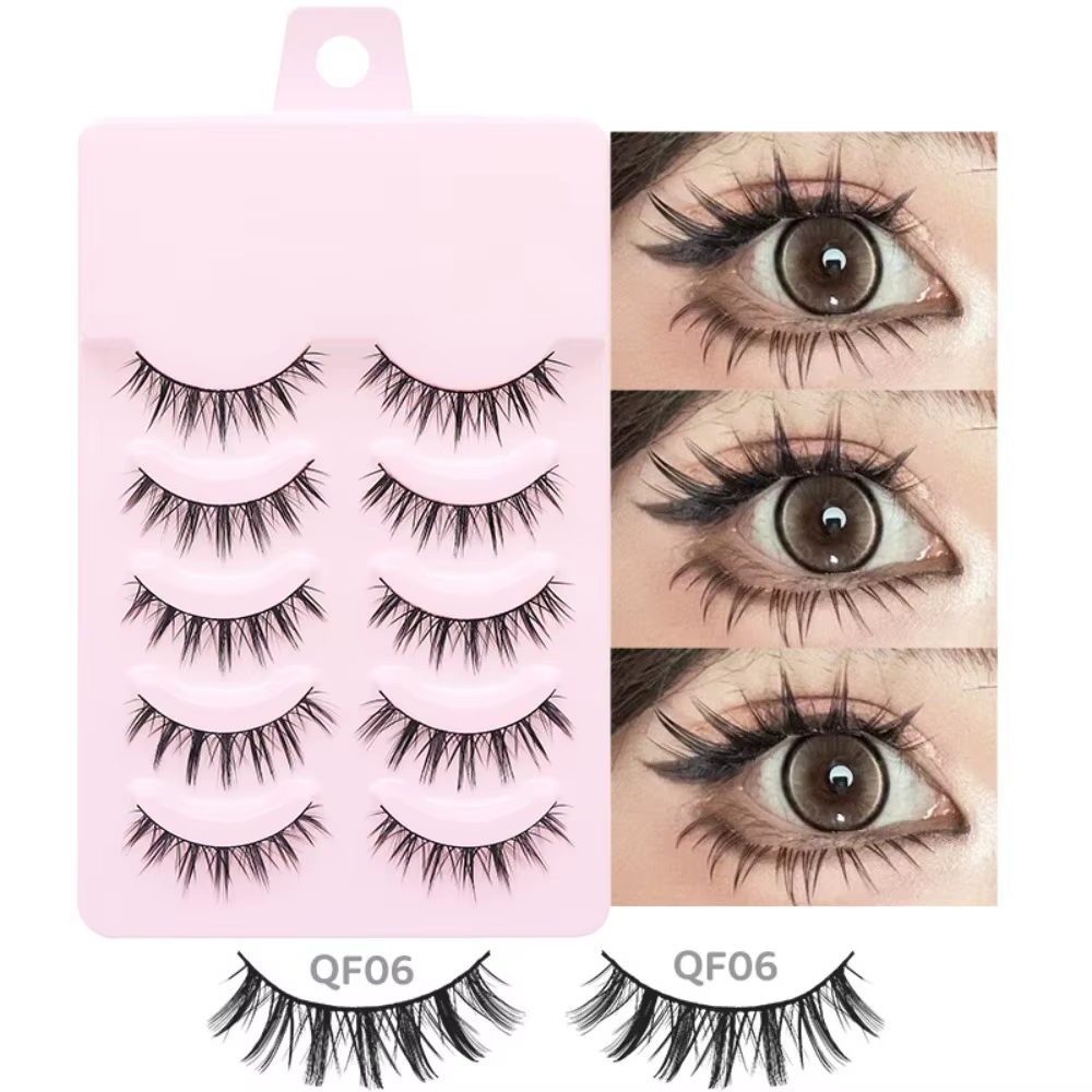Mode 5 paires Manga cils plusieurs Styles Anime Cosplay segmenté faux