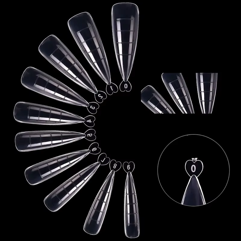 100 pièces pointues construction de Gel rapide faux ongles conseils moule forme acrylique système d'extension