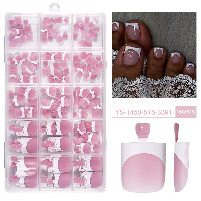 Ensemble d'ongles français en acrylique