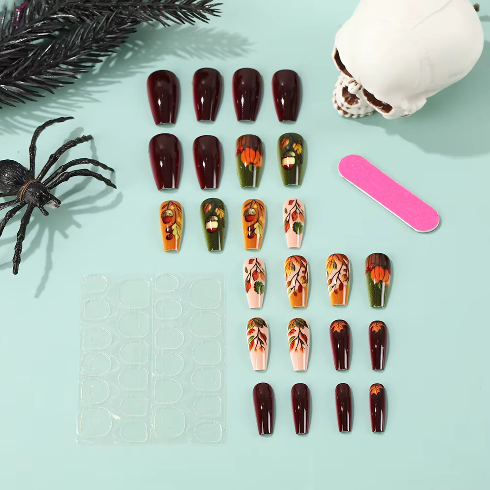 Faux ongles mi-longs pour femmes et filles