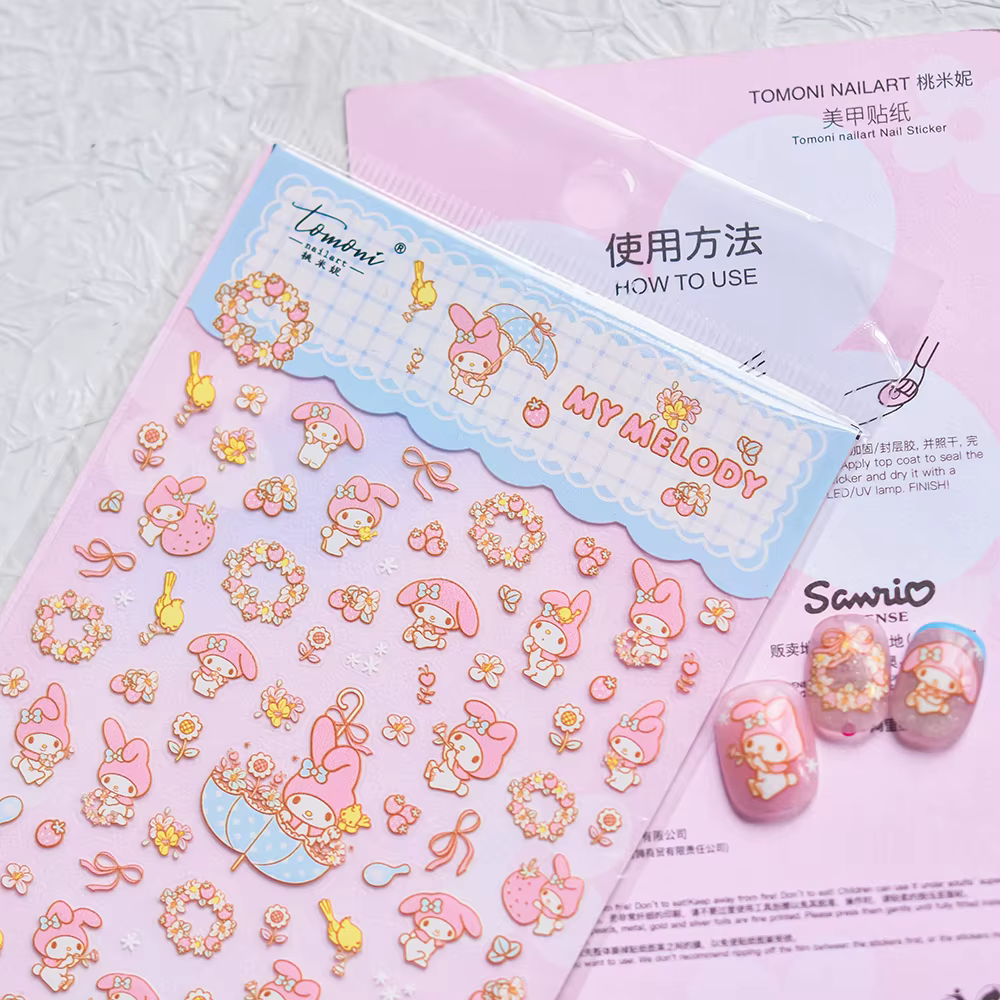 Tomoni Sanurgente-Autocollants 5D pour Ongles