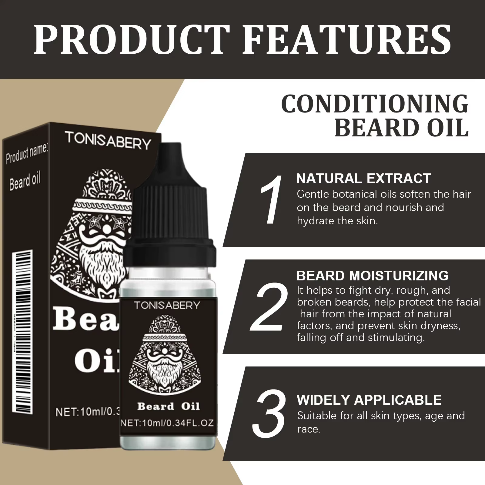 Sérum de croissance rapide de la barbe de haute qualité pour hommes, favorise la repousse de la barbe, plus épaisse, plus longue, plus dense, anti-chute, huile essentielle pour les soins capillaires