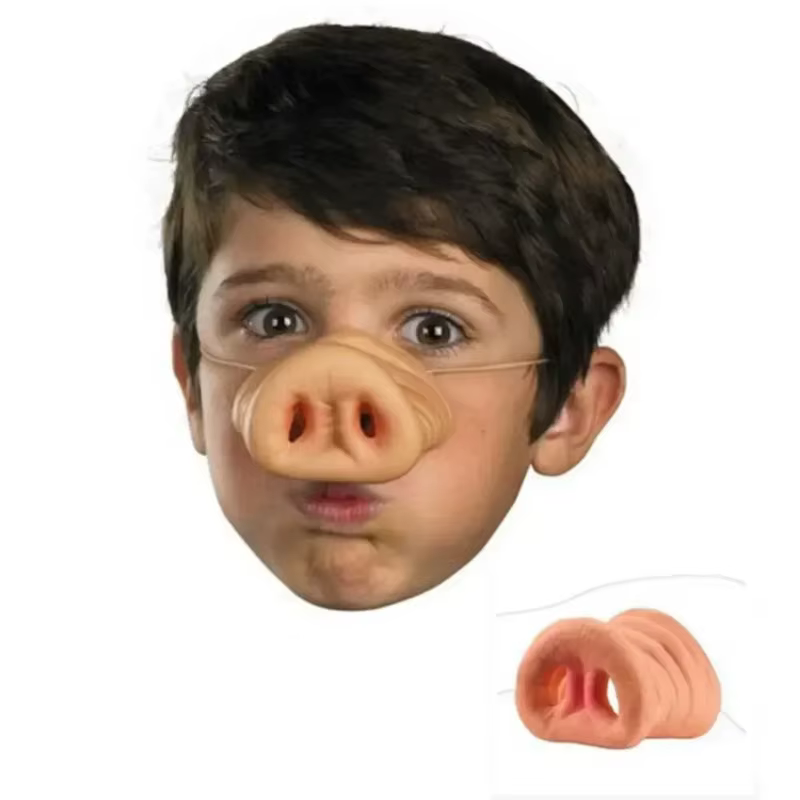 Masque de museau de cochon en Latex drôle, 2 pièces, faux nez d'animal artificiel, accessoire de Costume pour Halloween Cosplay | Terrifiant nez de déguisement de cochon