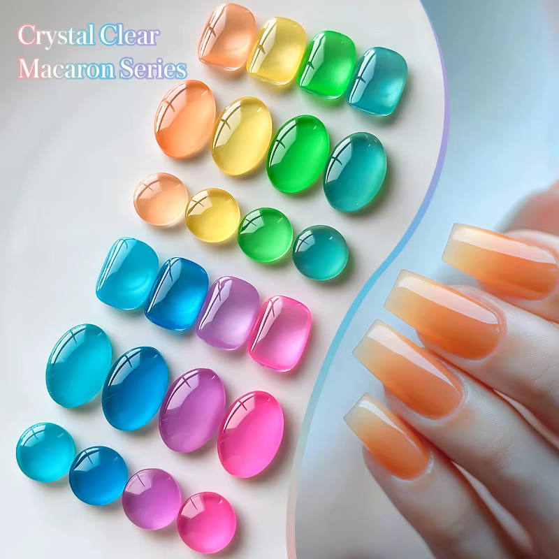 Nouveau Kit de Manucure Gel UV/LED Semi-Permanent 15ml Effet Macaron Glacé Vert Blanchissant – Essentiels Tendance pour Nail Art 2025