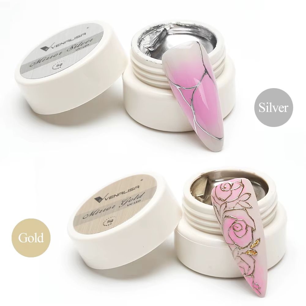 VENALISA argent doré peinture Gel français ongles Gel CANNI galaxie cristal clair de lune oeil de chat scintillant paillettes Gel Semi-Permanent
