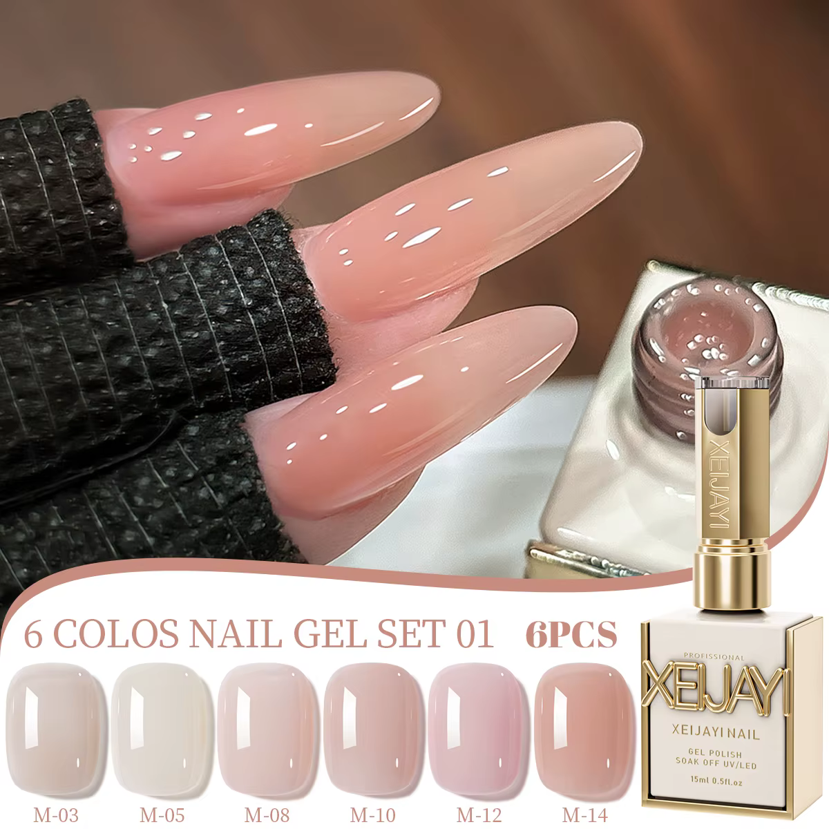 XEIJAYI 6 pièces 15ML gelée glace Transparent nu vert bleu