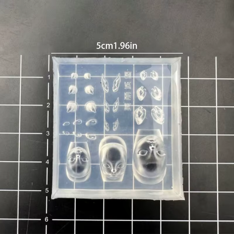Moule à ongles en Silicone 3D Transparent