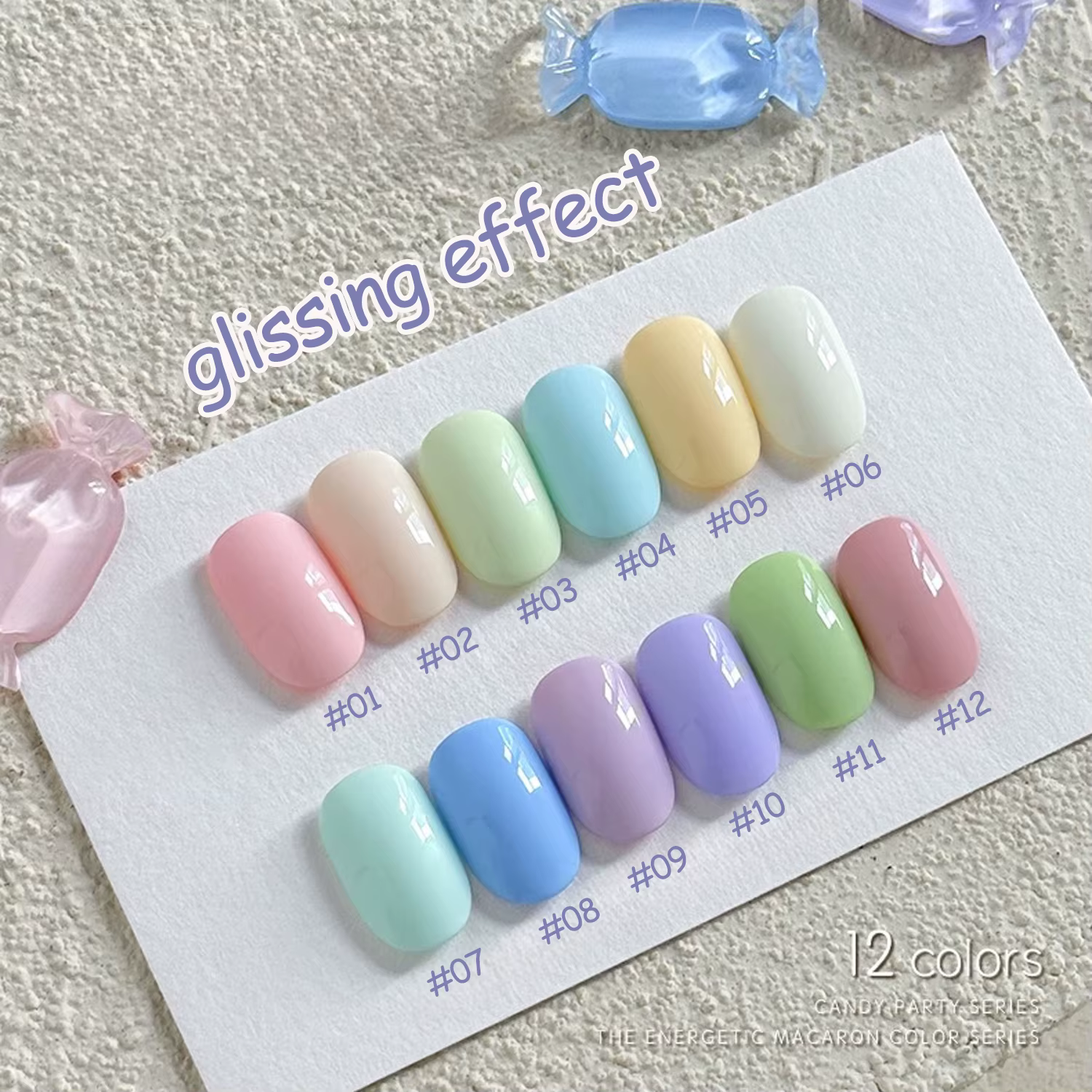 MIANEL 12ML Vernis à ongles gel nude bleu Candy Party 2026 Nouveau vert menthe Dopamine Macaron Couleur Nail Art 1-12 pièces