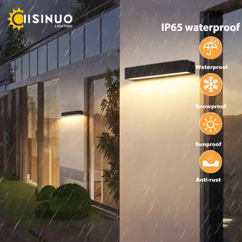 Applique Murale LED en Aluminium Imperméable Conforme à la Norme IP65, Luminaire Décoratif d'Extérieur, Idéal pour un Porche, une Maison ou un Garage
