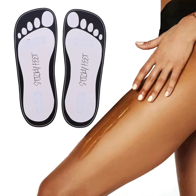 ♥ 20 Pièces de Protège-Pieds Adhésifs Jetables pour Bronzage, Tampons Autocollants pour Bronzage par Pulvérisation, Accessoires Corporels 11 pouces