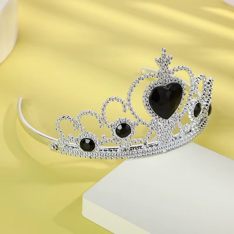 Couronne de diamant pour enfants, coiffure princesse Elsa pour filles, bandeau congelé, tempérament doux, accessoires de couronne bleu rose rouge pour tout-petits