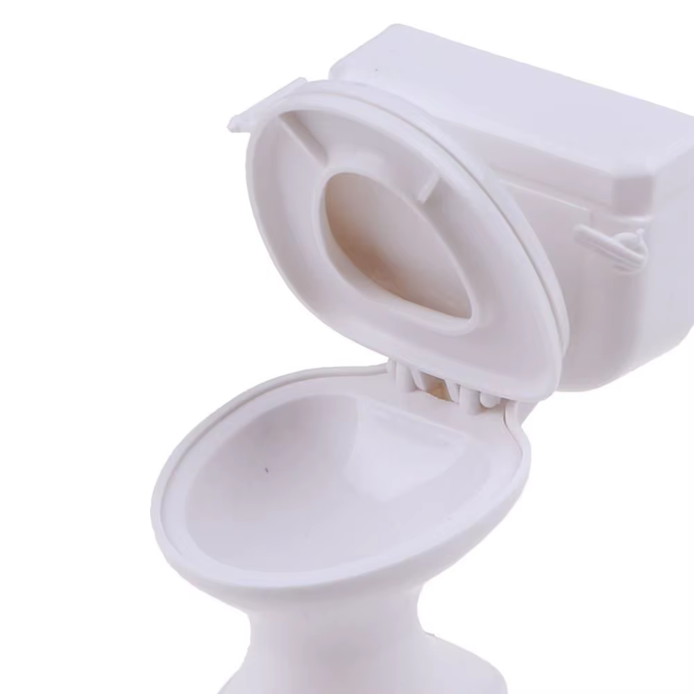Maison de Jeu Vintage avec Toilette Miniature, Accessoire de Couleur Blanche, Meuble de Course