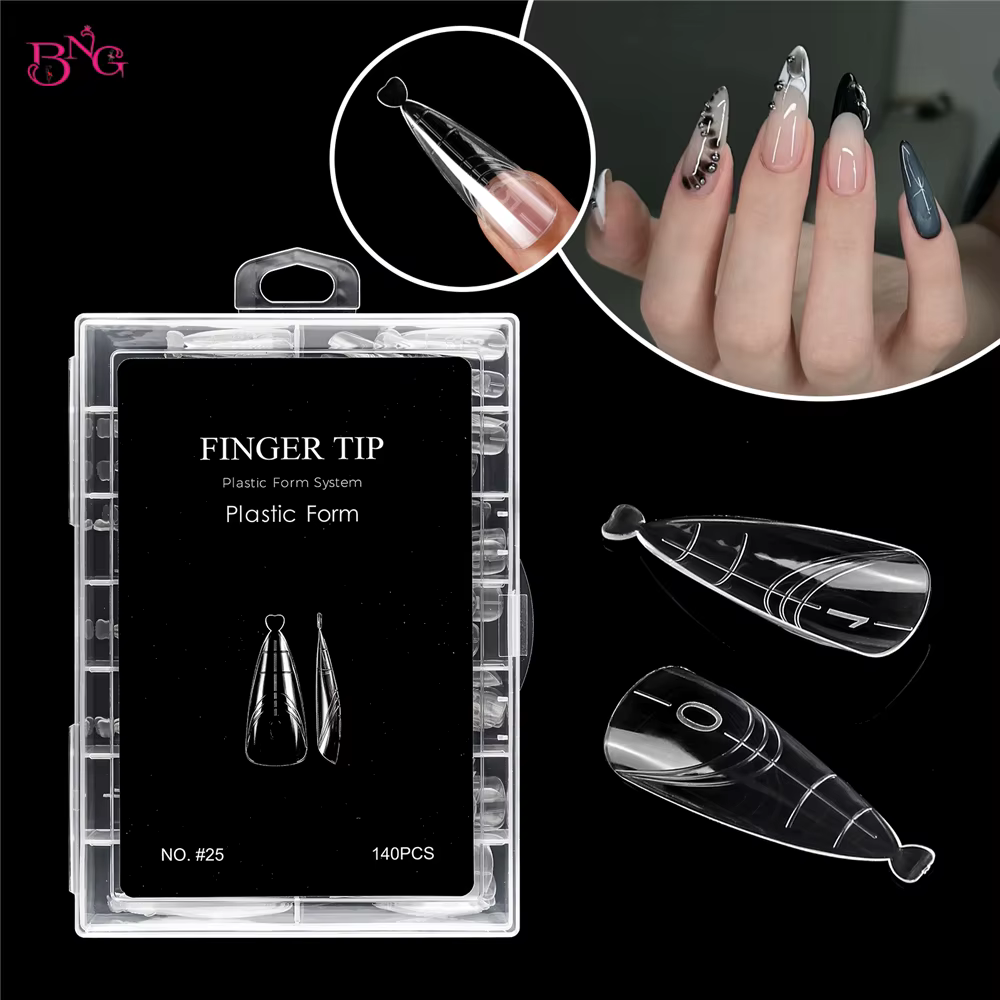 BNG 70/140 pièces griffe de chat ongles incurvés double formes pour Extension acrylique réutilisable couverture