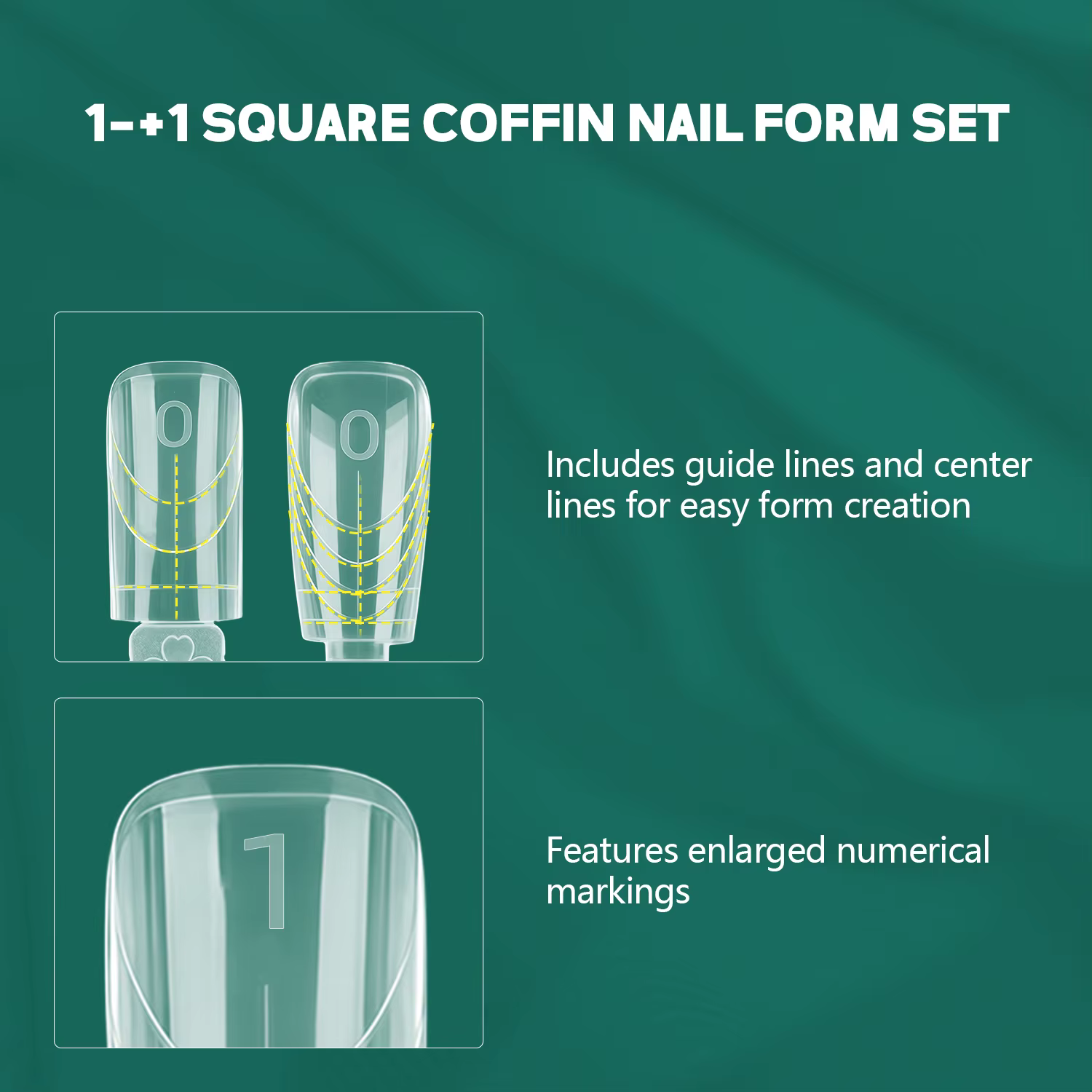 Nailpop Double Ended Nail Dual Forms 150pcs Reusable Square Coffin Extension Molds Gel Builder Tips Professional Salon