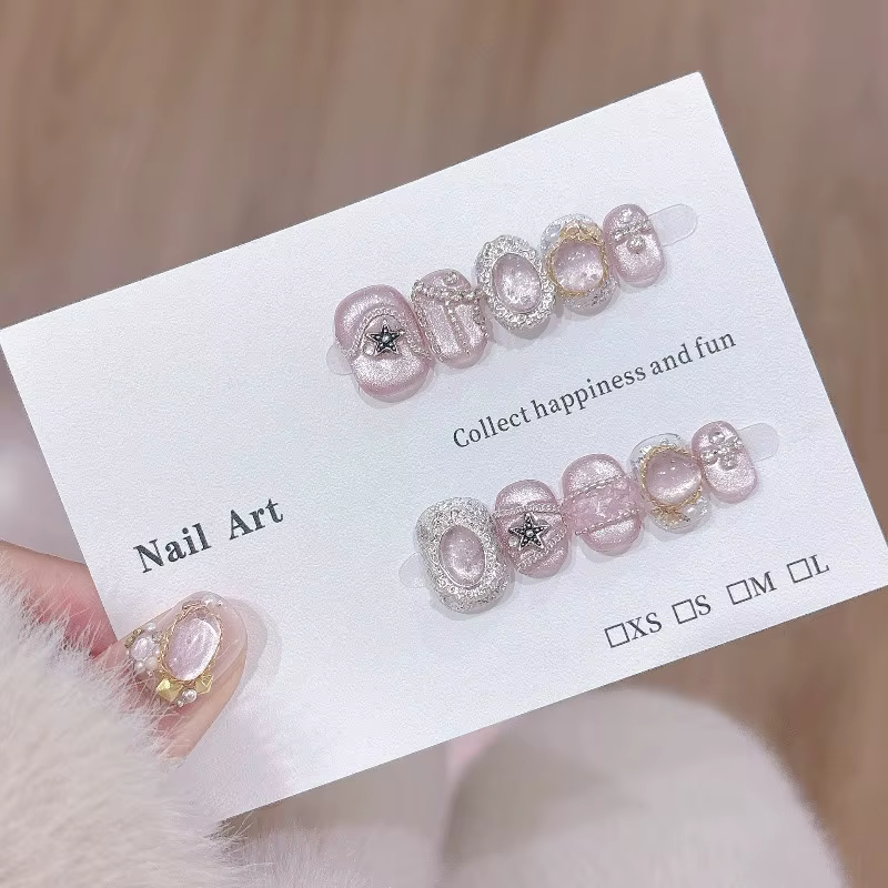 10 pièces de faux ongles à presser faits à la main
