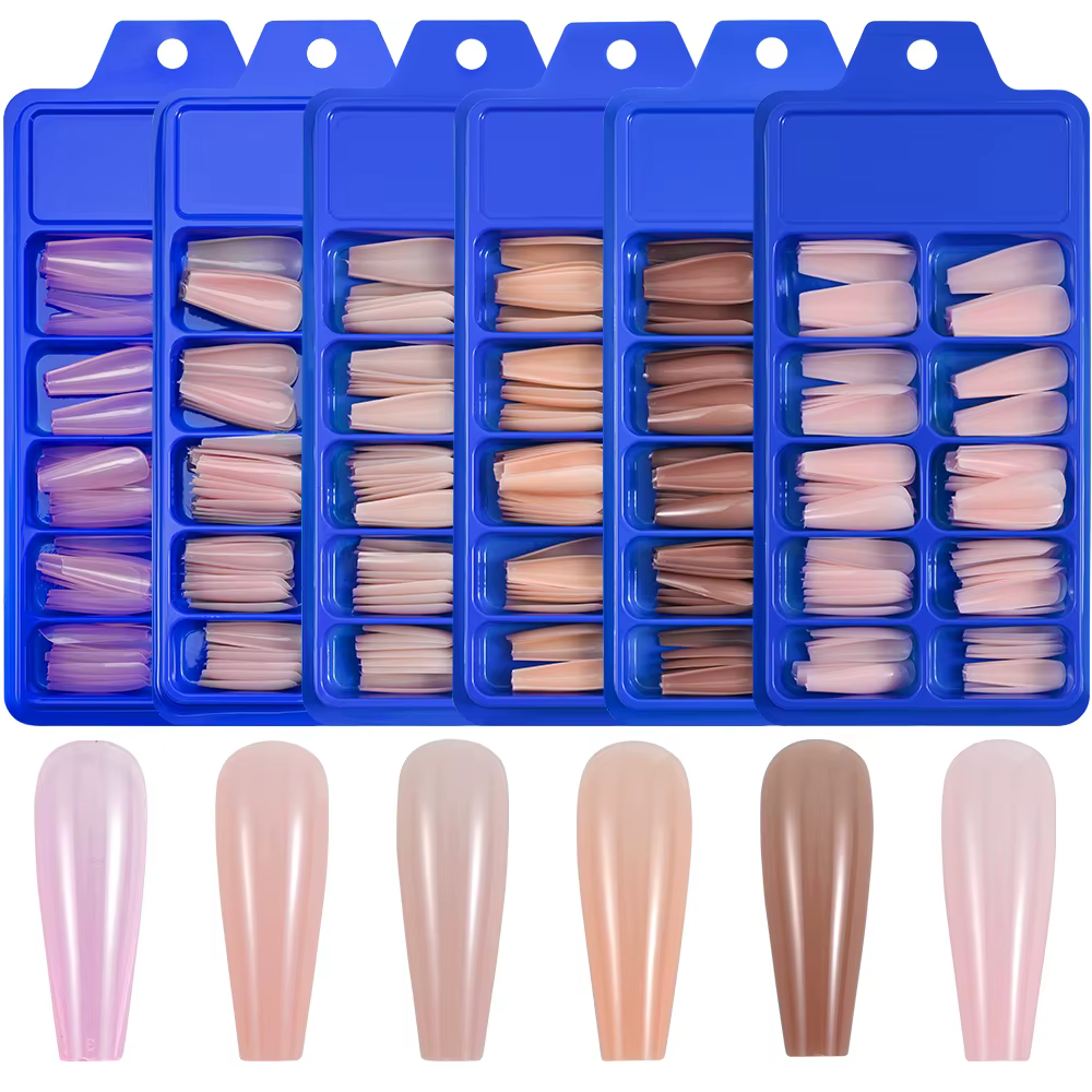 100 faux ongles cercueil à couverture complète