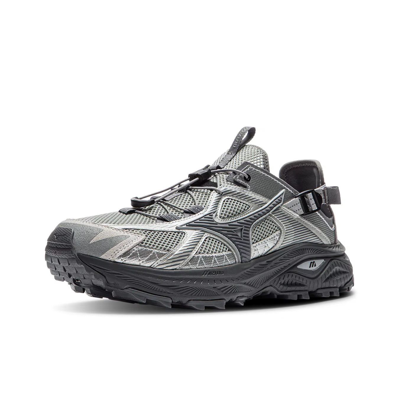 Chaussures de trekking Mizuno Racer Trail respirantes et antidérapantes unisexes gris anthracite