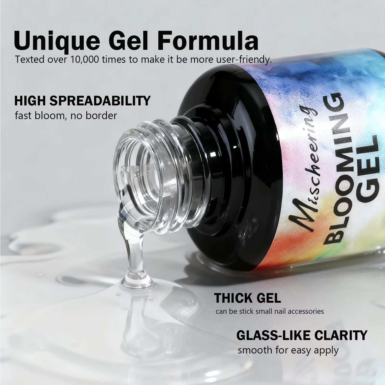 Gel à ongles de noël à fleurs claires