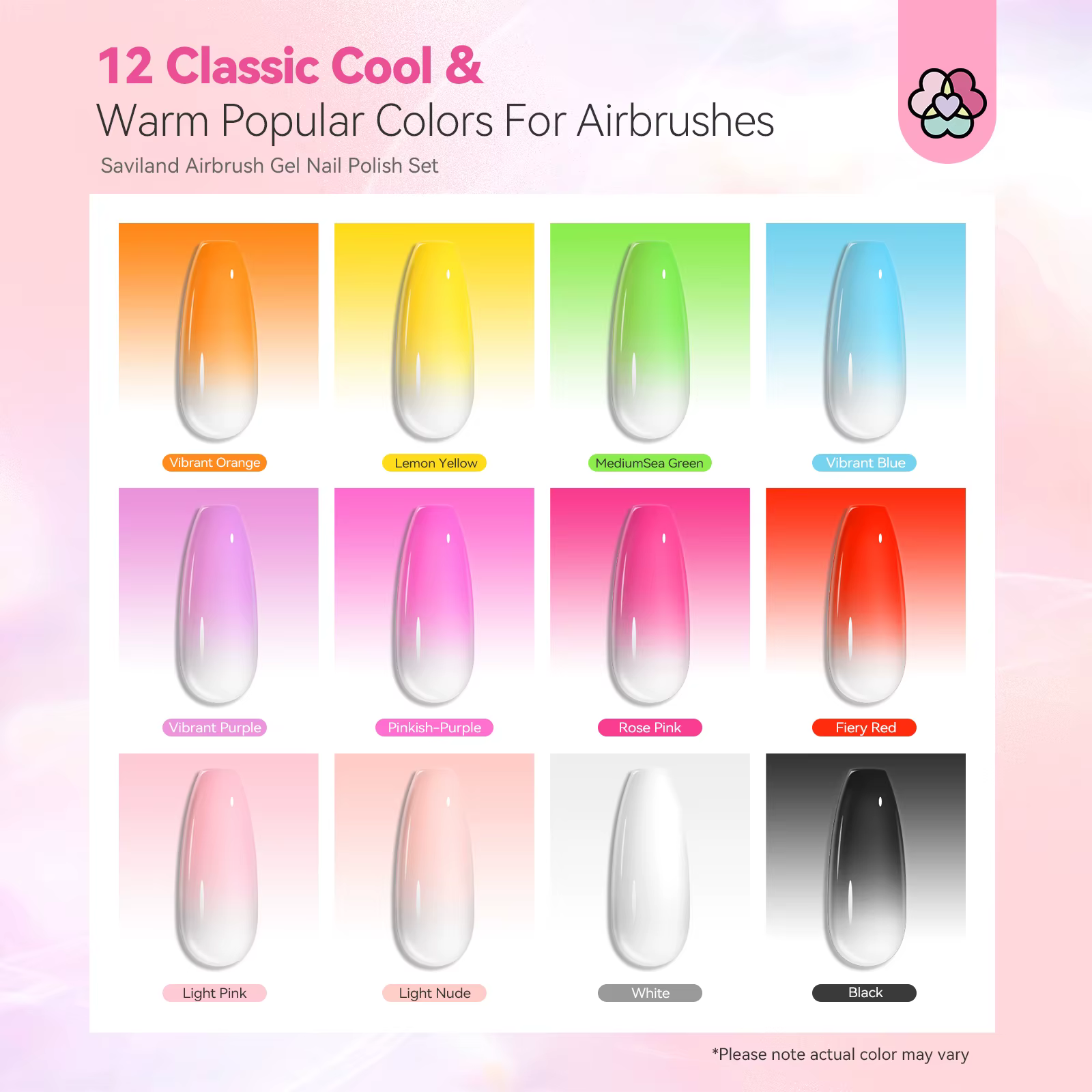 SAVILAND 12 couleurs vitalité aérographe Gel vernis à ongles brume Fine