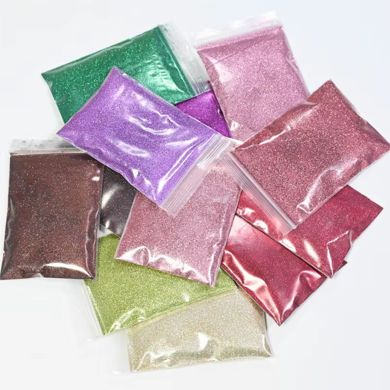 Poudre de paillettes holographiques arc-en-ciel pour les ongles