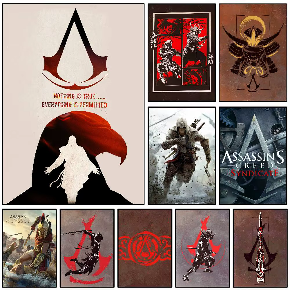 Affiche d'art de jeu vidéo A-AssassinS Creed avec imprimés, décoration de maison, chambre à coucher, salon, cadeau