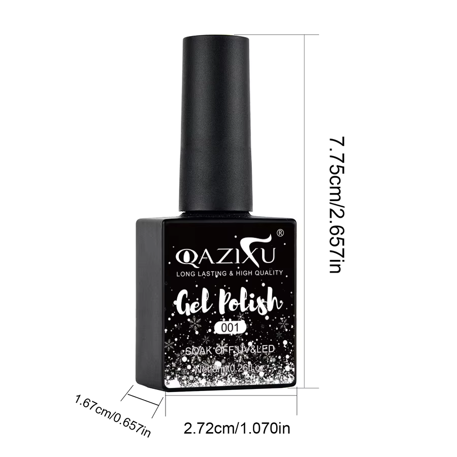 QAZIXU 8ml flocon de neige Gel vernis à ongles UV LED Semi Permanent blanc rose paillettes