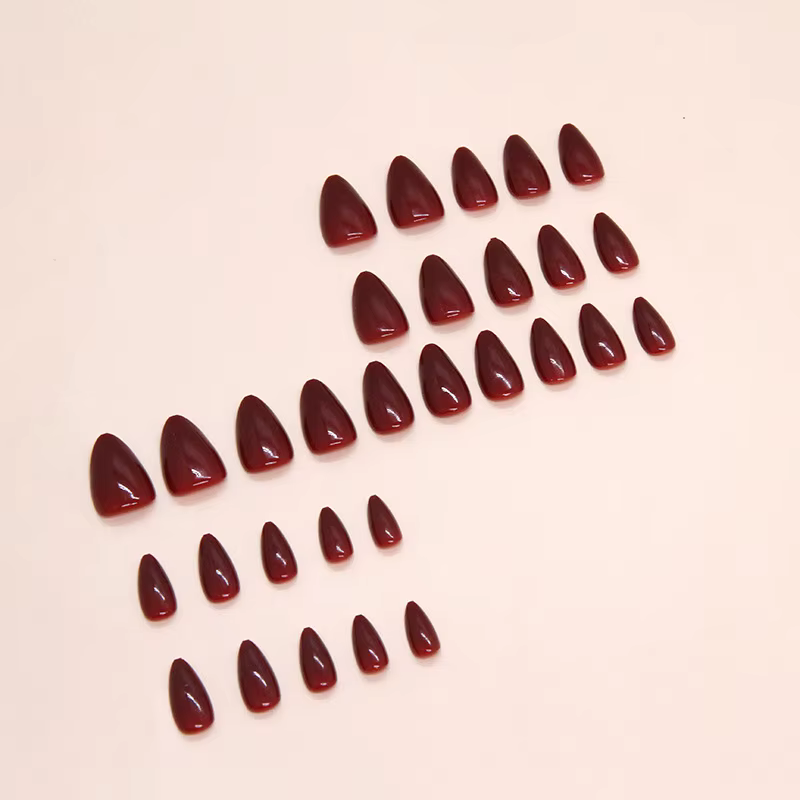 Rouge cerise 24 pièces presse sur ongles rose dégradé faux