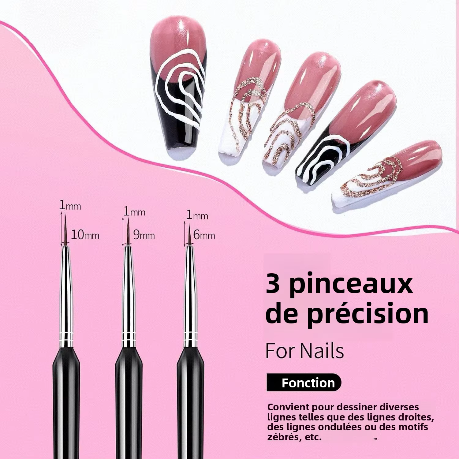 Kit de 23 outils pour nail art – Pinceaux