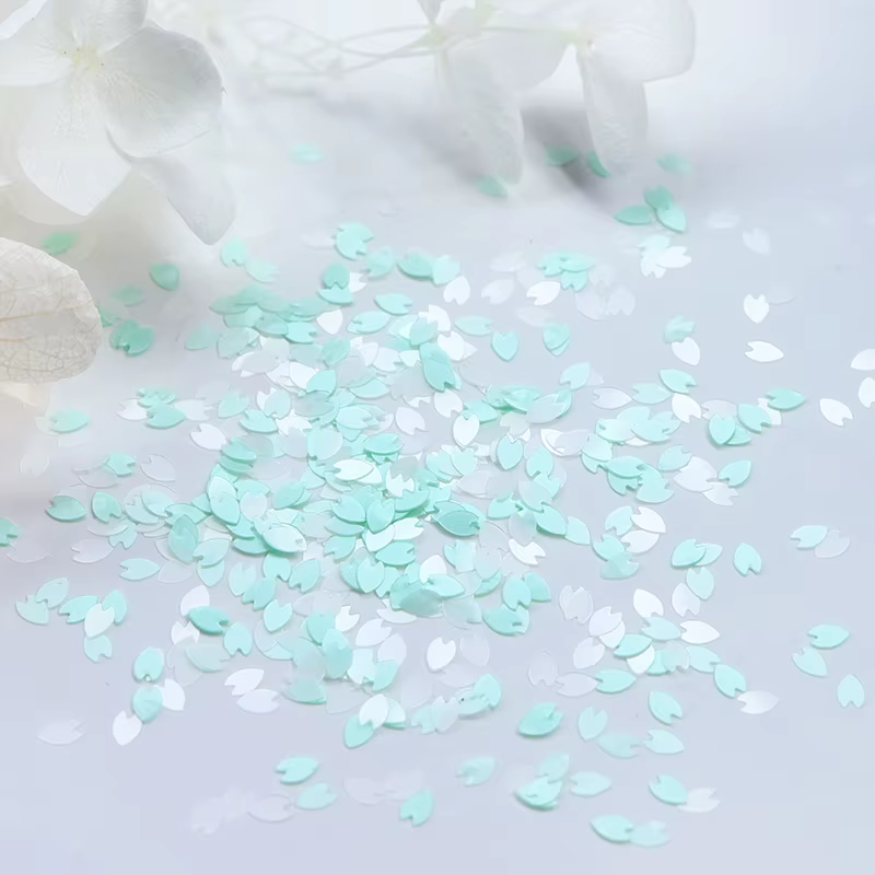 Rose Sakura fleur pétale Nail Art paillettes décorations fleurs de cerisier tranche holographique