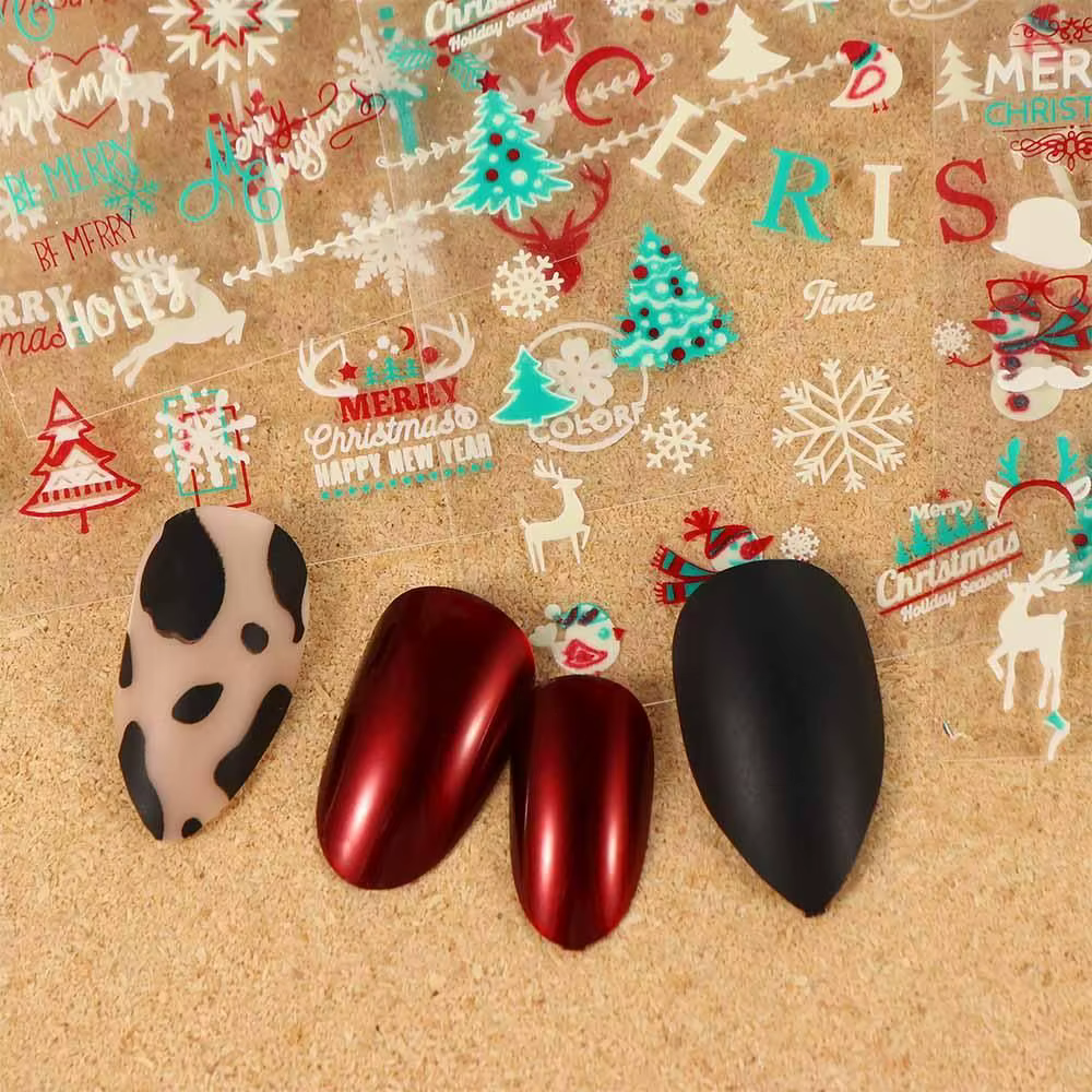 Autocollants pour ongles de Noël qui brillent dans le noir