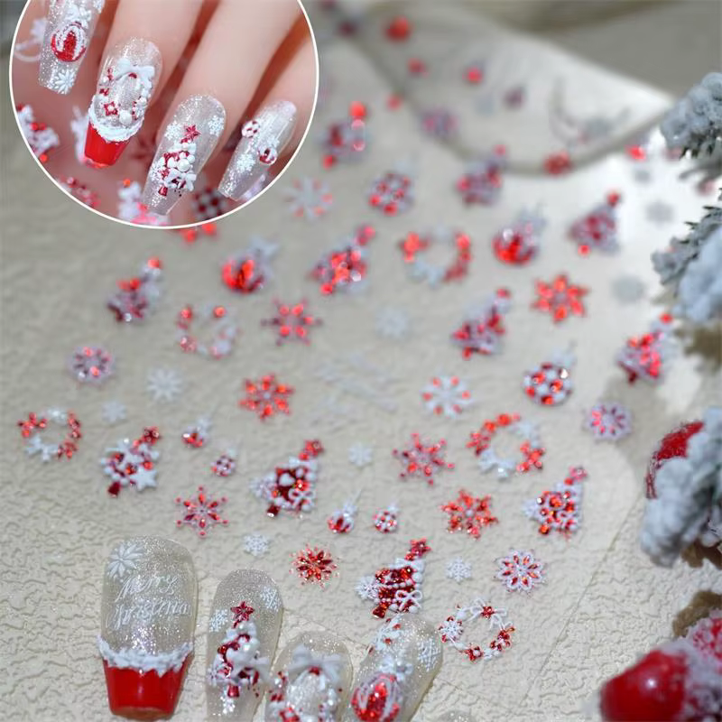 Ruban de noël doux, flocon de neige vif