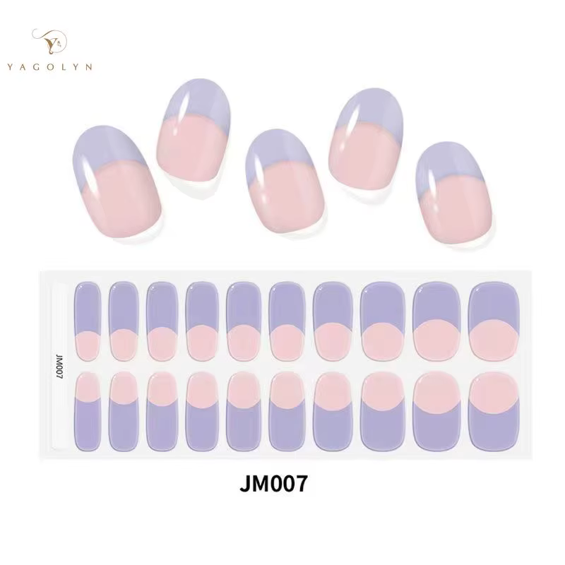Ensemble d'autocollants pour ongles en gel semi-durci pour lampe UV