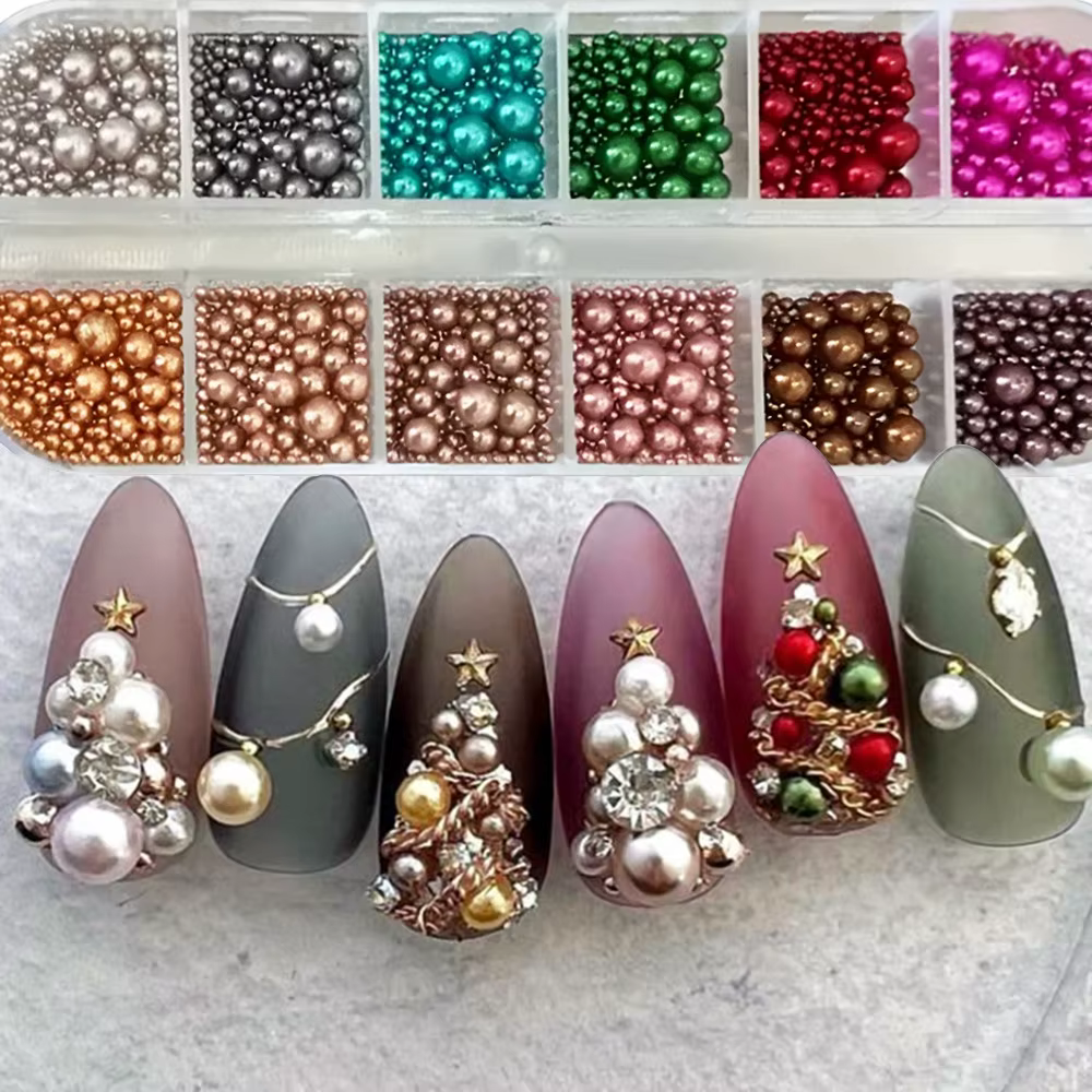 12 couleurs mélange taille ongles perles strass pour manucure bricolage