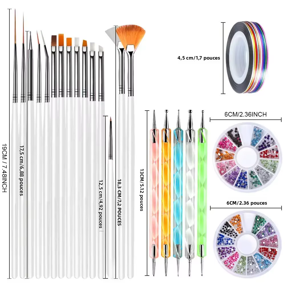 Ensemble d'outils pour nail art 32 pièces – Pinceaux