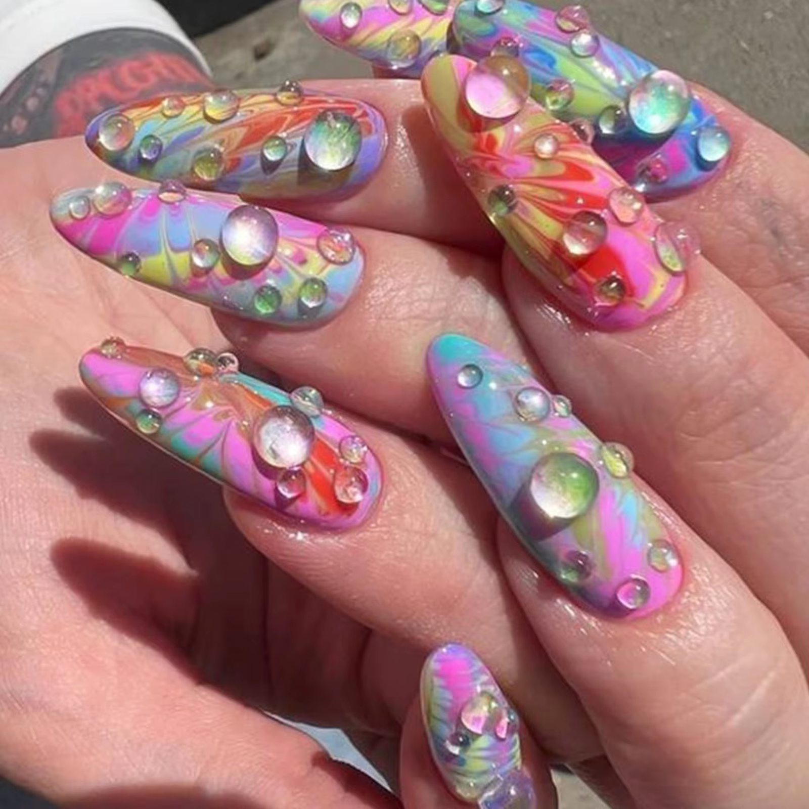 12 grilles de perles à ongles sirène 3D