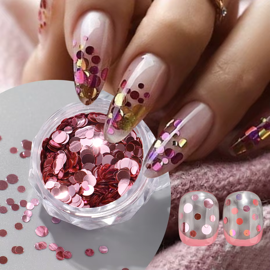 Paillettes à pois noirs et blancs pour Nail Art