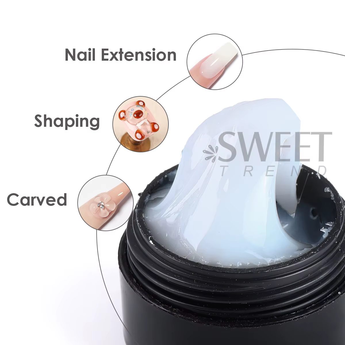 Extension d'ongles en cristal doux et solide