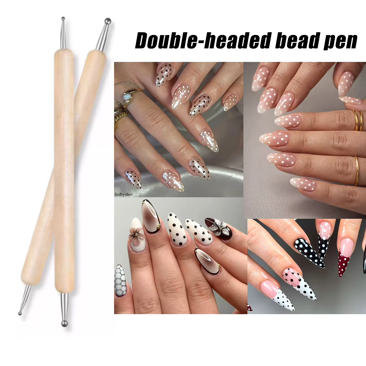 Stylo à points pour la décoration florale des ongles - Outil artistique à pointe sphérique en acier inoxydable pour la
