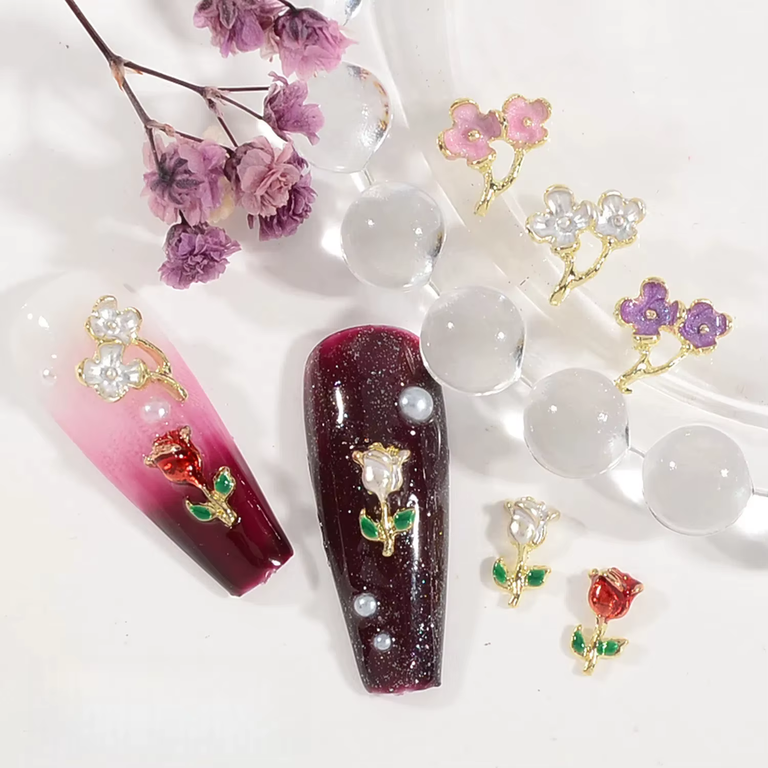 Breloques pour ongles romantiques pour la Saint-Valentin - Accessoires
