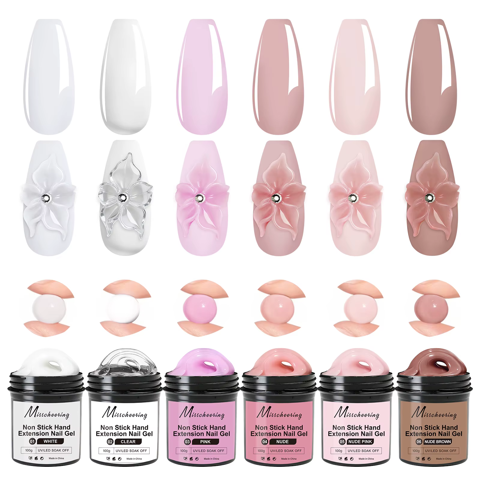 Gel UV/LED 3D pour extension d'ongles