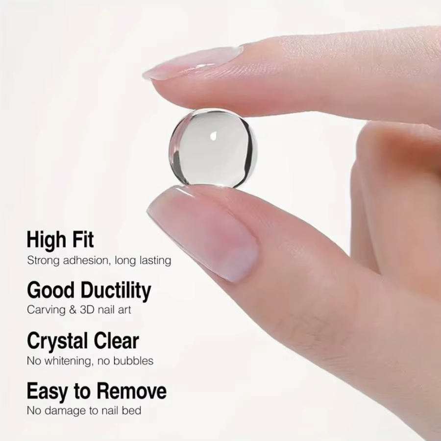 Gel à ongles transparent 3D 5/15 ml et poudre miroir pour nail art créant