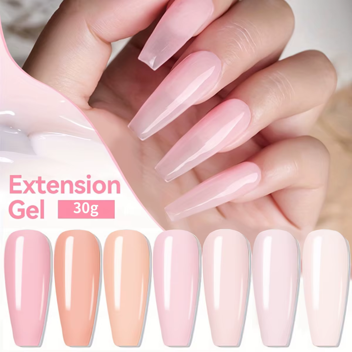 1 pot 30g Poly Gel pour ongles UV LED durci constructeur Gel