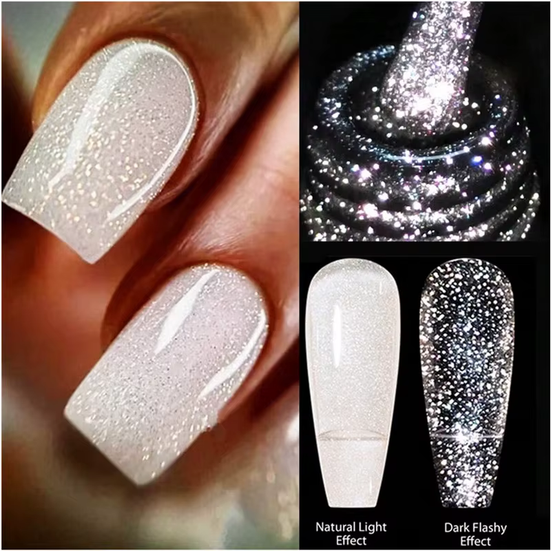 Vernis à ongles en gel réfléchissant à paillettes